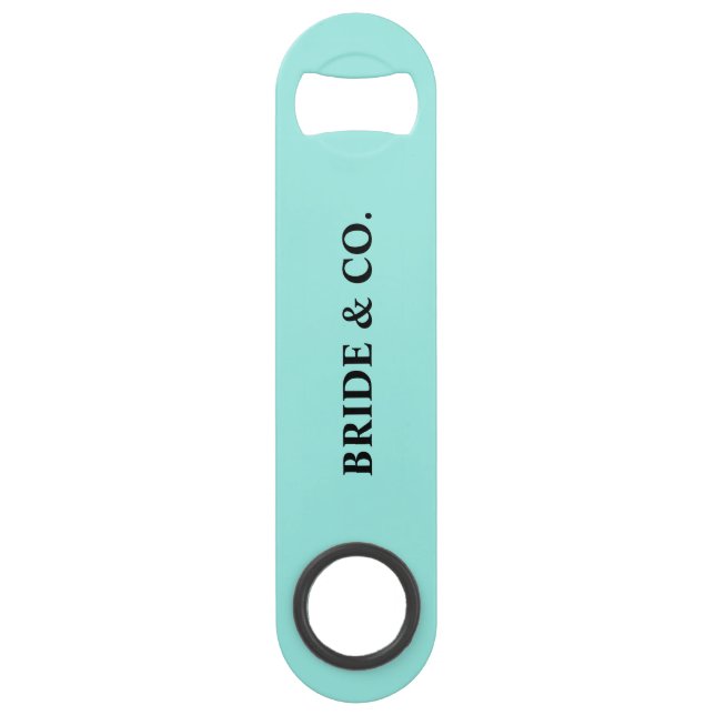 Bride & Co. Bridal Shower Turquoise Bar Key (Front)