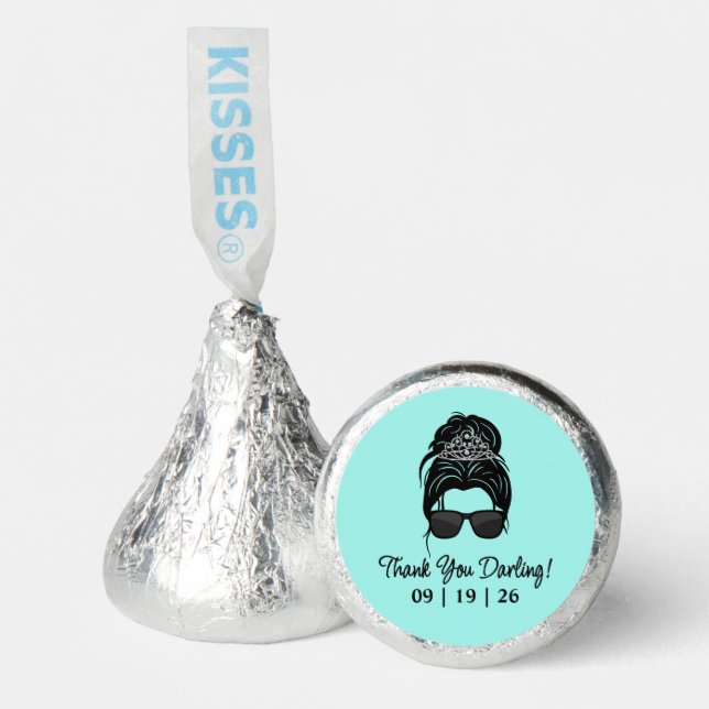 Bride & Co. Bridal Shower Turquoise  Hershey®'s Kisses® (Front)