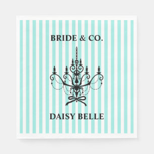 Bride & Co. Bridal Shower Turquoise Napkins