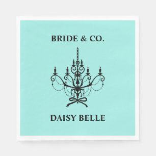 Bride & Co. Bridal Shower Turquoise Napkins