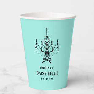 Bride & Co. Bridal Shower Turquoise Paper Cups