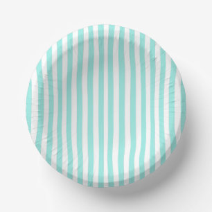 Bride & Co. Bridal Shower Turquoise Striped Paper Bowls
