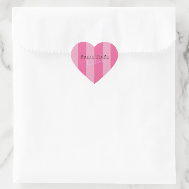 BRIDE CO Bride To Be Lingerie Bridal Shower Party Heart Sticker (Bag)