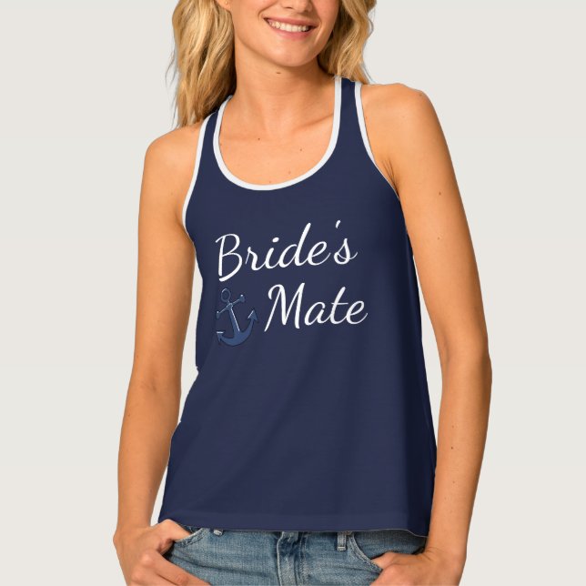 BRIDE CO Bride's Mate Nautical Bridal Shower Party Tank Top (Front)