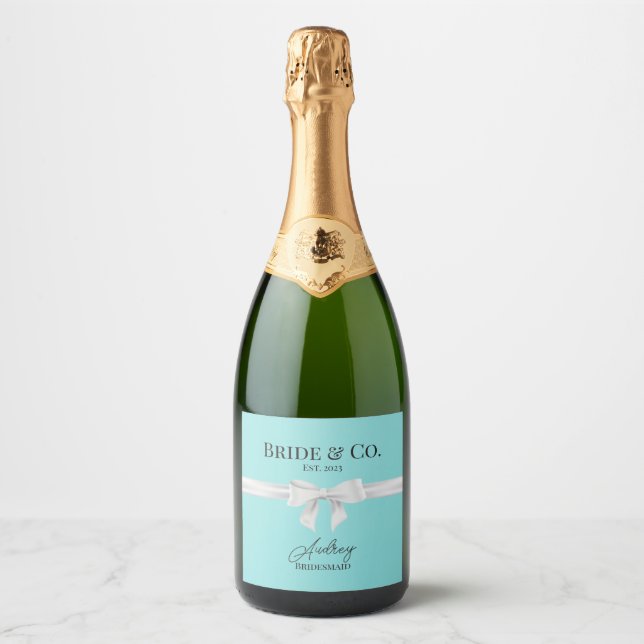 Bride & Co. Bridesmaid Proposal Sparkling Wine Lab Label (Front)