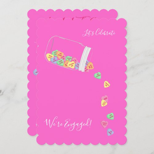 BRIDE  CO Candy Hearts Engagement Party Shower Invitation