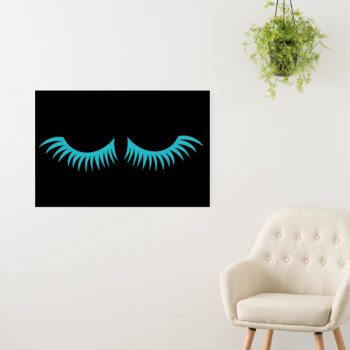 Bride Co Darling Teal Blue Eyelashes Party Poster by Ohhhhilovethat at Zazzle