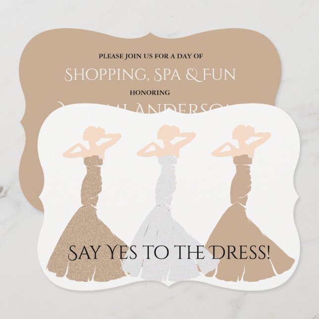 BRIDE & CO Gold Be My Bridesmaid Shower Party Invitation (Front/Back)