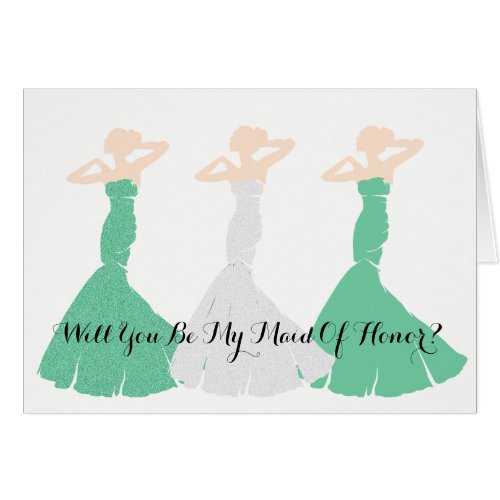 BRIDE  CO Green Be My Maid Of Honor Party Note