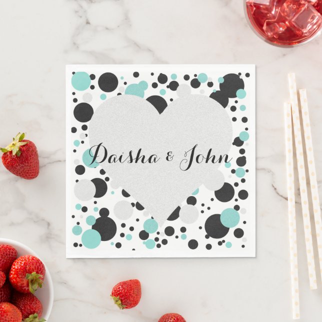 BRIDE & CO Heart Polka Dot Party Napkins (Insitu)