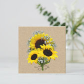 BRIDE & CO Kraft Autumn Bride Sunflower Invitation (Standing Front)