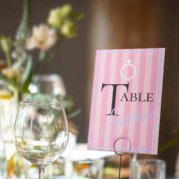 Bride & Co Love Pink Bridal Party Centerpiece Table Number by Ohhhhilovethat at Zazzle