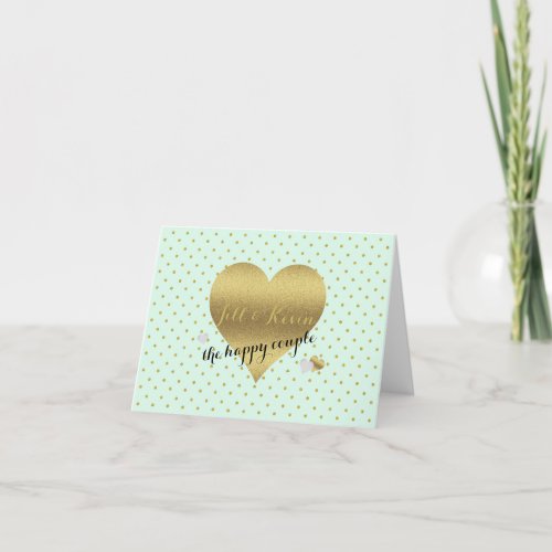 Bride  Co Mint  Gold Wedding Party Personal Note Card