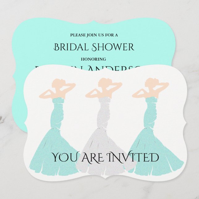 BRIDE CO Mint Green Be My Bridesmaid Bridal Party Invitation (Front/Back)