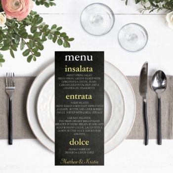Bride & Co Mr And Mrs Chalkboard Party Menu by Ohhhhilovethat at Zazzle
