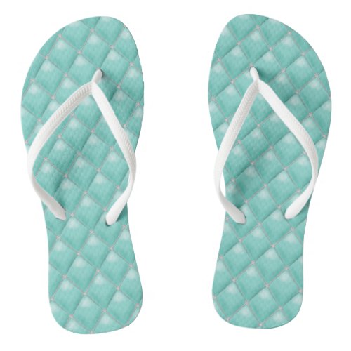 BRIDE  CO Paris Theme Bridal Teal Blue Flip Flops