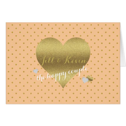 Bride  Co Peach  Gold Heart Personal Party Note