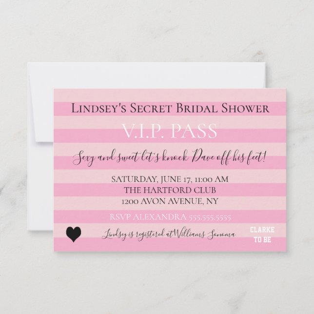 Bride & Co Pink Bridal Lingerie Shower Party Invitation (Back)
