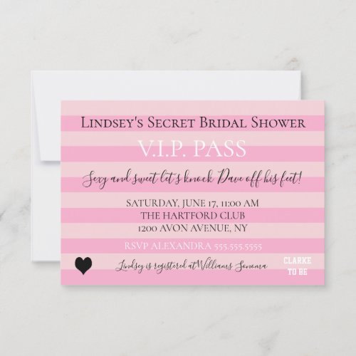 Bride  Co Pink Bridal Lingerie Shower Party Invitation