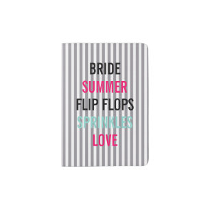 BRIDE CO Seersucker Summer Shower Party Favor Passport Holder