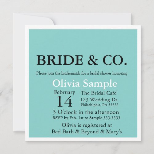 Bride &amp; Co. Shower Invitation