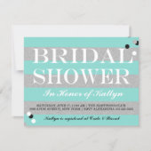 BRIDE & CO Silver & Teal Bridal Shower Party Invitation (Front)