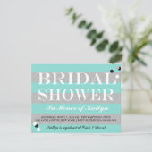 BRIDE & CO Silver & Teal Bridal Shower Party Invitation (Standing Front)