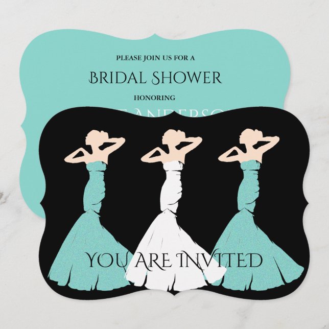 BRIDE & CO Teal Blue Be My Bridesmaid Bridal Party Invitation (Front/Back)