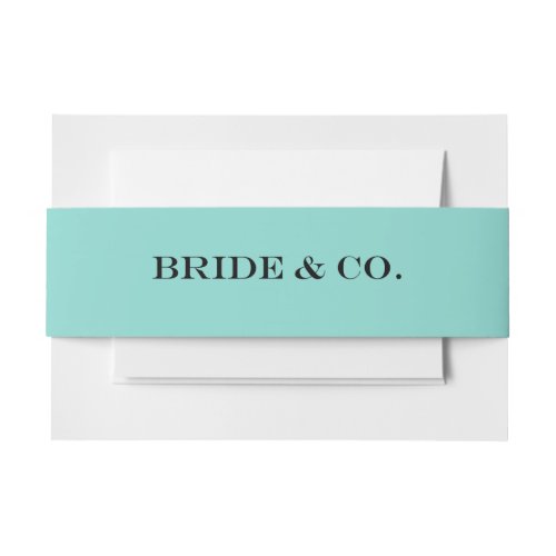 BRIDE  CO Teal Blue Invitation Belly Bands Invitation Belly Band
