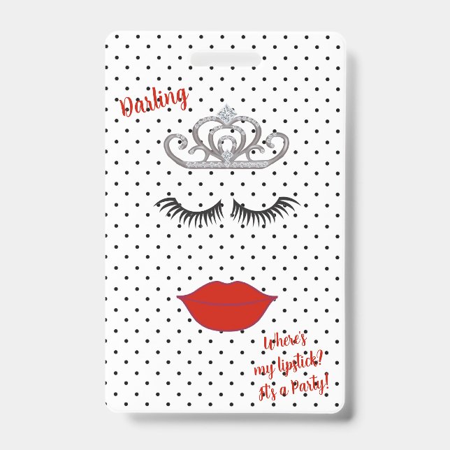 BRIDE & CO Tiara Party Entry VIP Pass Party Badge (Front)