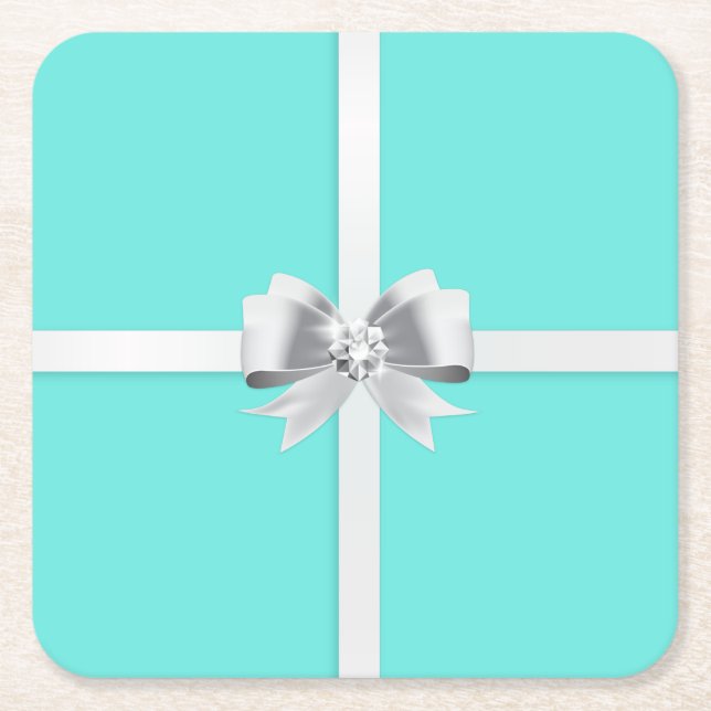 Bride & Co. Turquoise/Teal Bridal Party Coaster (Front)