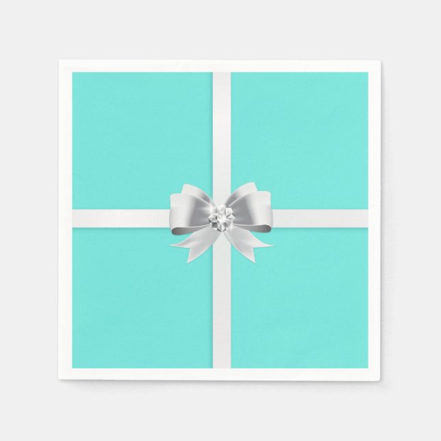 Bride & Co. Turquoise/Teal Bridal Party Plates Napkins (Front)