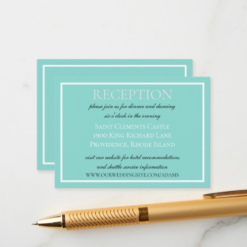 Bride  Co Wedding Suite Elegant Reception Enclosure Card