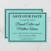 Bride & Co Wedding Suite Modern Teal Blue Save The Date (Front/Back)