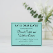 Bride & Co Wedding Suite Modern Teal Blue Save The Date (Standing Front)