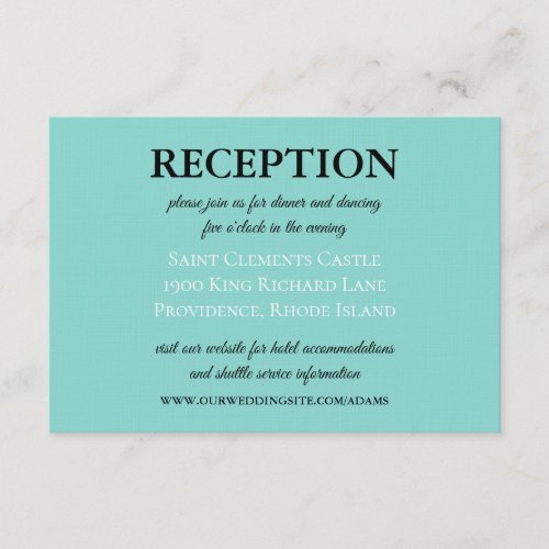Bride Co Wedding Suite White Traditional Reception Enclosure Card