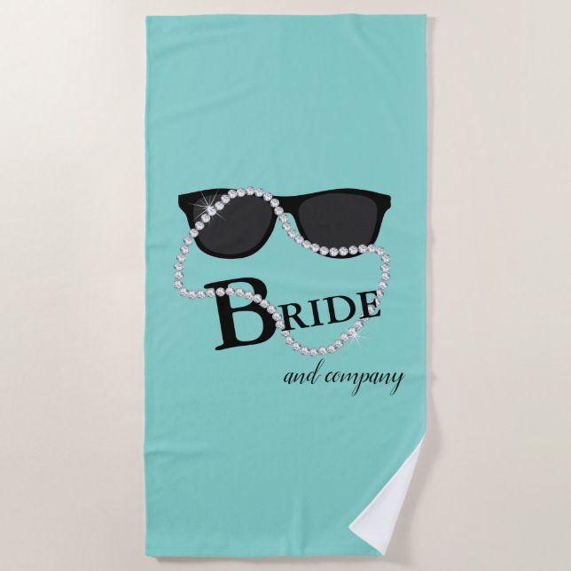 Bride & Company Diamond Tiara Party Beach Towel (Front)