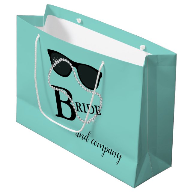 BRIDE & Company Diamond Tiara Party Shower Favor Large Gift Bag (Front Angled)