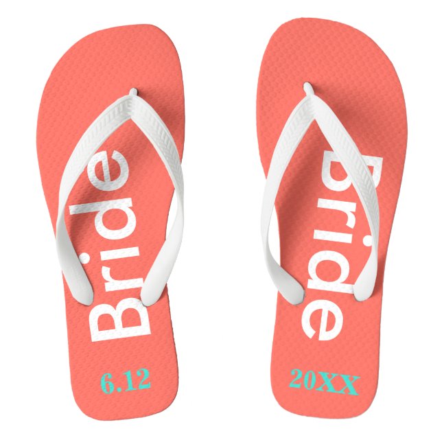 Bride Coral Flip Flops (Footbed)