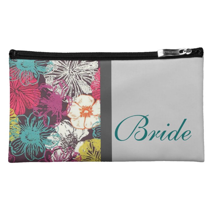 Bride Cosmetic Bag with Asain Floral Mix