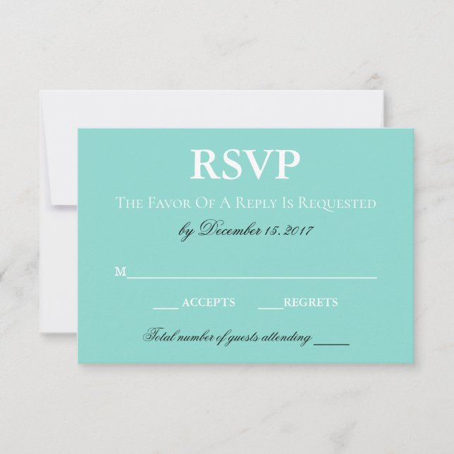 BRIDE Country Wedding Suite White Traditional RSVP Card (Front)