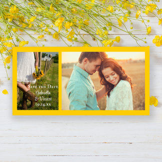 Bride, Cowboy Boots and Sunflowers Save the Date