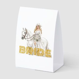 bride cowgirl paper table tent 
