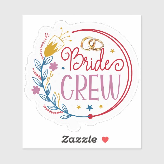 Bride Crew Sparkle Sticker (Sheet)