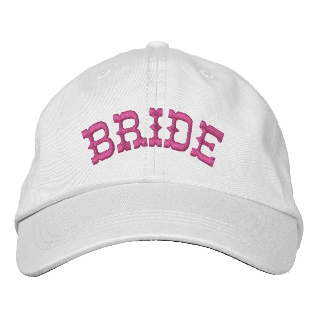 BRIDE Custom Name WHITE A07C7H Embroidered Baseball Hat (Front)