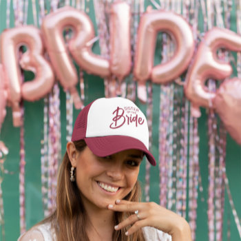 Bride Custom Text Trucker Hat by SimplyBoutiques at Zazzle