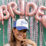 Bride Custom Text Trucker Hat<br><div class="desc">This cute Trucker Hat features royal blue text that reads: Sister of the Bride. Click "Personalize this Template" to easily change or remove text. Delete text so that it simply reads: Bride, or change the text from sister to mother, friend, cousin, niece or any text you choose. This fun hat...</div>