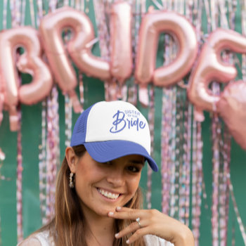 Bride Custom Text Trucker Hat by SimplyBoutiques at Zazzle