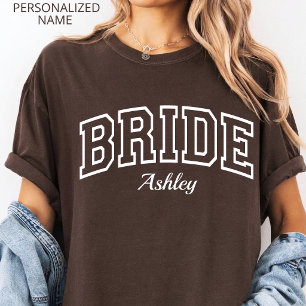 Bride   Custom Varsity Bride Bachelorette Party T-Shirt