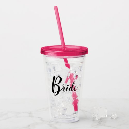 Bride customizable acrylic tumbler